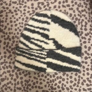 NWOT Anthropology. Zebra Print Beanie
